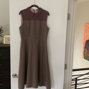 BCBG MAXAZRIA leather and tweed dress